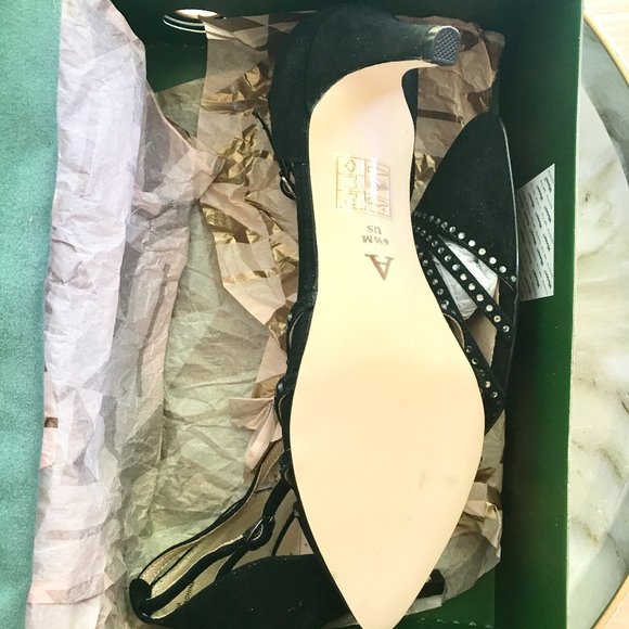 NWB Anthropologie Black T-Strap Heels Size 6.5 - Picture 8 of 8